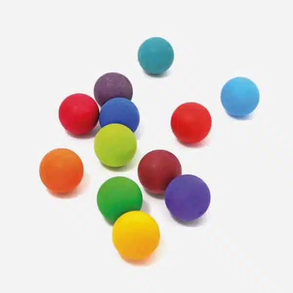 12 Balles arc-en-ciel en bois – Grimm’s