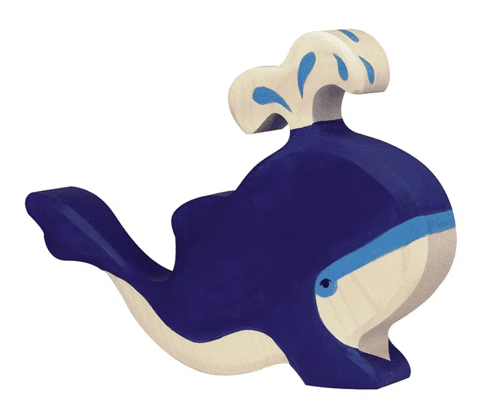 Baleine bleue avec fontaine – Holztiger