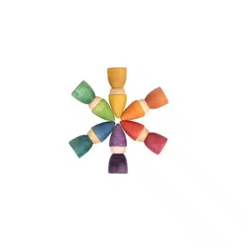 6 Lutins arc-en-ciel en bois – Grapat – Image 3