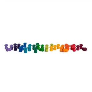 36 Champignons arc-en-ciel en bois – Mandala – Grapat