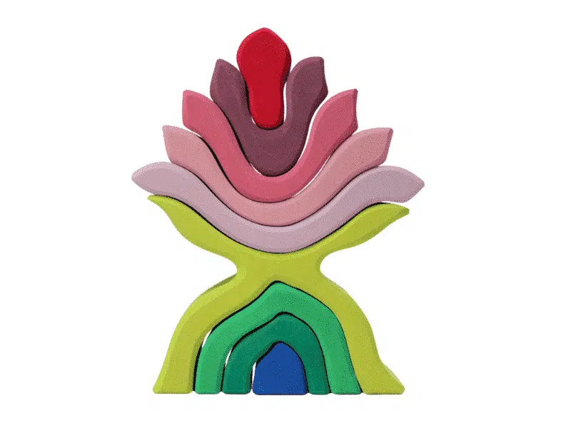 Fleur à empiler en bois – Grimm’s – Image 2